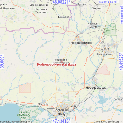 Rodionovo-Nesvetayskaya on map