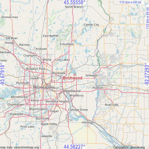 Birchwood on map