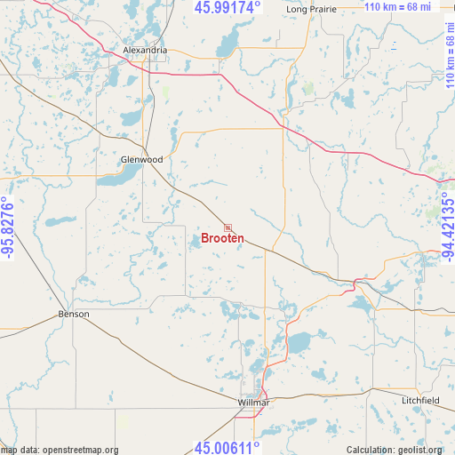 Brooten on map