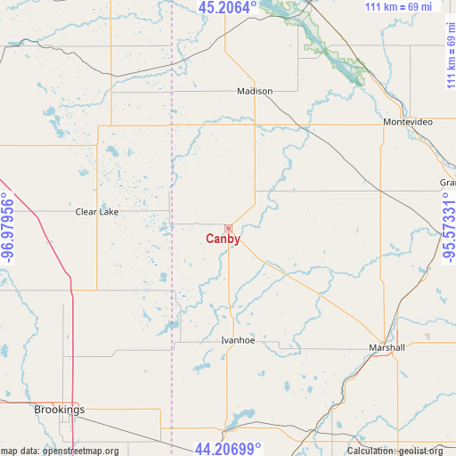 Canby on map