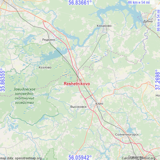 Reshetnikovo on map