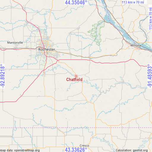 Chatfield on map