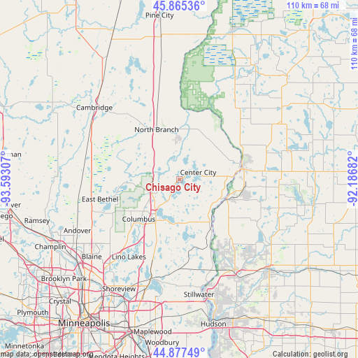 Chisago City on map