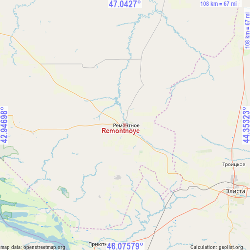 Remontnoye on map