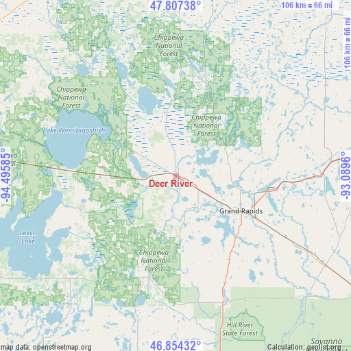 Deer River on map