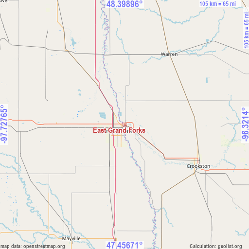 East Grand Forks on map
