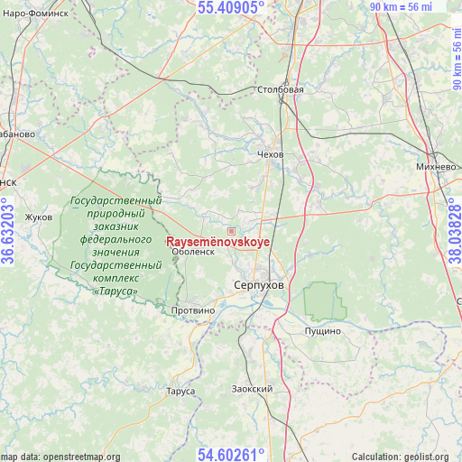 Raysemënovskoye on map