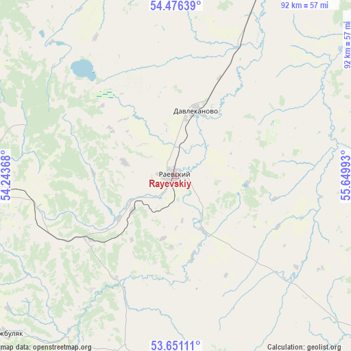 Rayevskiy on map