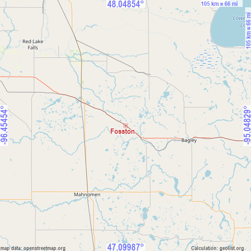 Fosston on map