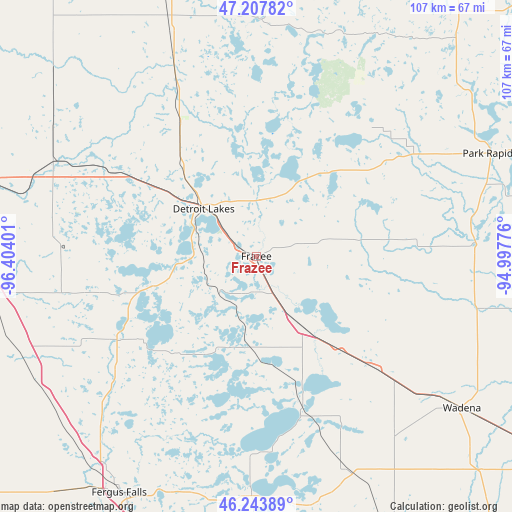 Frazee on map