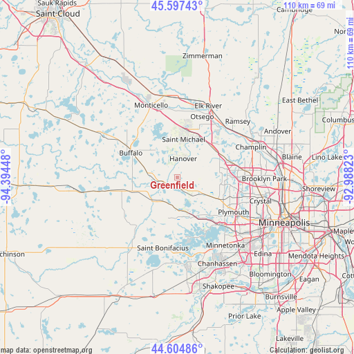 Greenfield on map