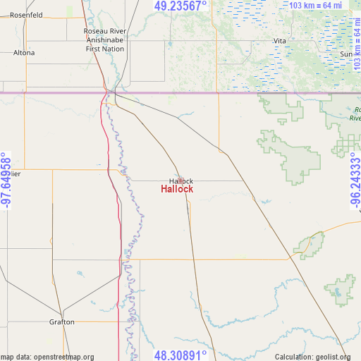 Hallock on map