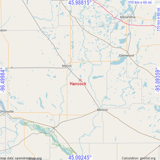 Hancock on map