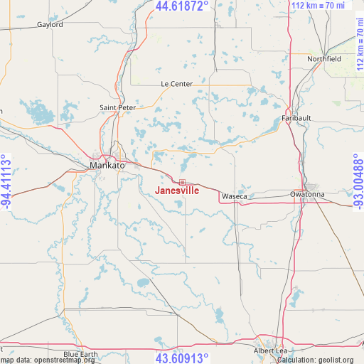 Janesville on map