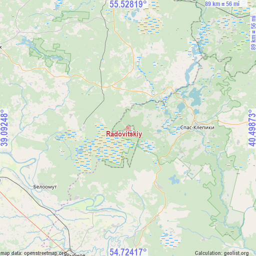 Radovitskiy on map