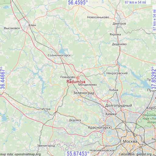 Radumlya on map