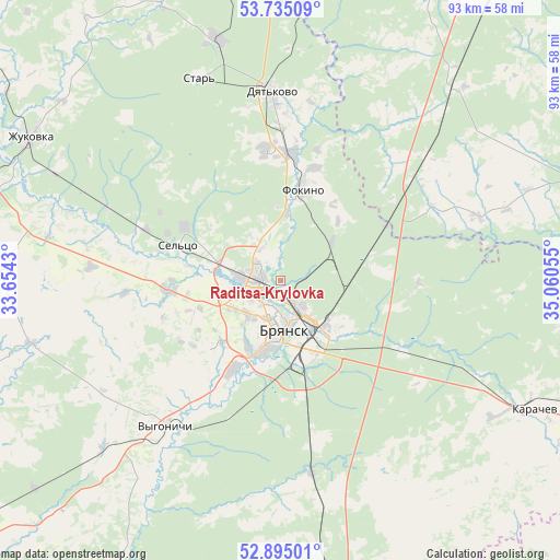 Raditsa-Krylovka on map