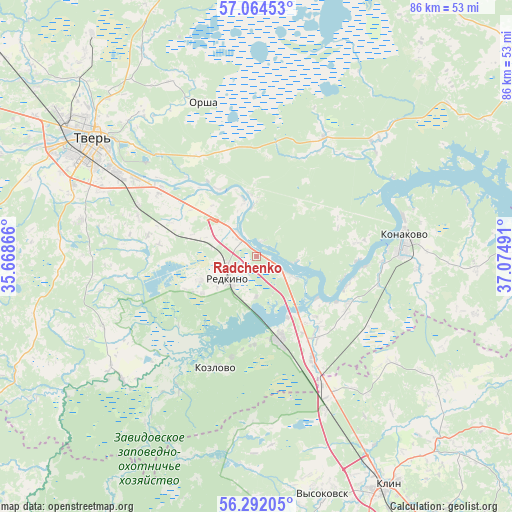 Radchenko on map