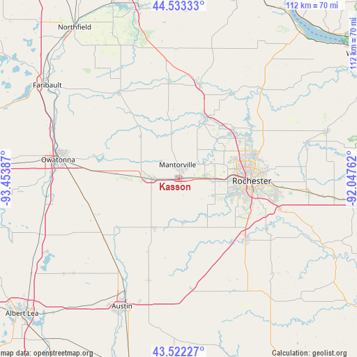 Kasson on map