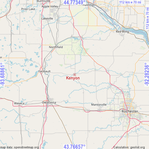 Kenyon on map