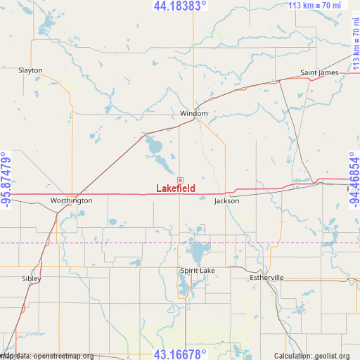 Lakefield on map