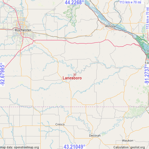 Lanesboro on map