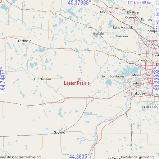 Lester Prairie on map