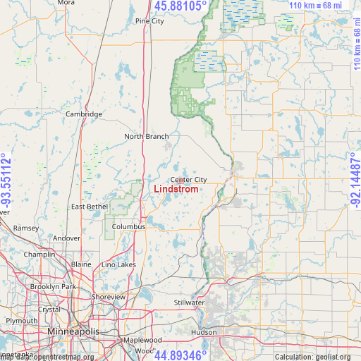 Lindstrom on map