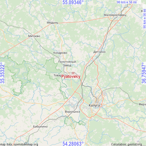 Pyatovskiy on map