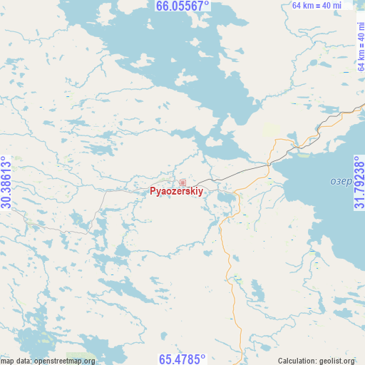 Pyaozerskiy on map