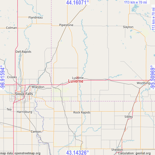 Luverne on map