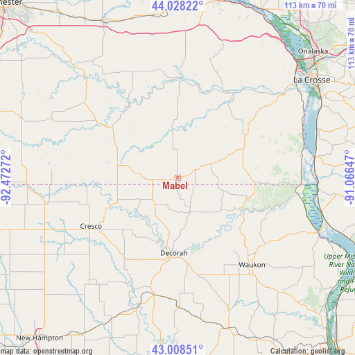 Mabel on map