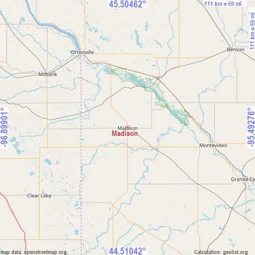 Madison on map