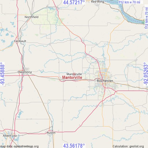 Mantorville on map