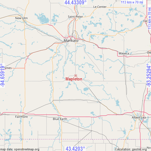 Mapleton on map