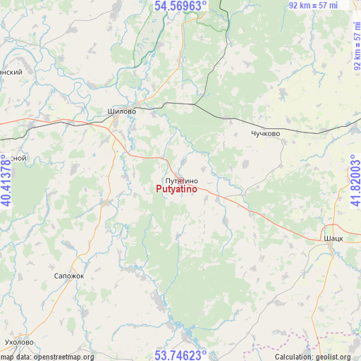 Putyatino on map