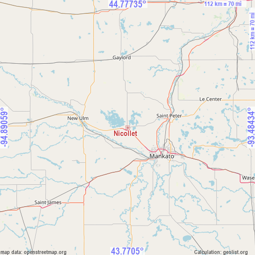 Nicollet on map