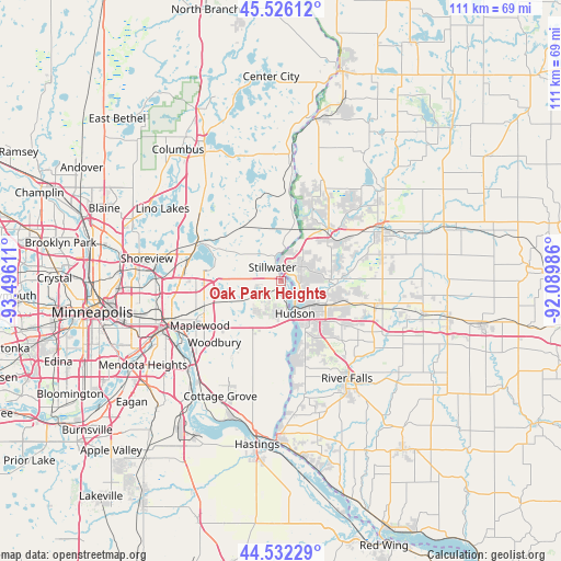 Oak Park Heights on map