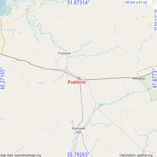 Pushkino on map