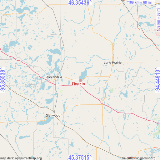 Osakis on map