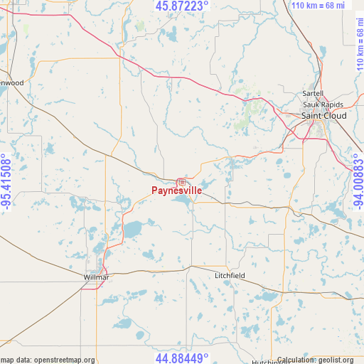 Paynesville on map