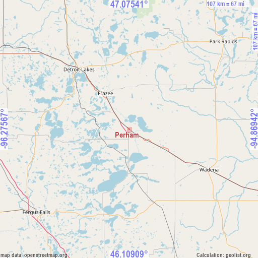 Perham on map