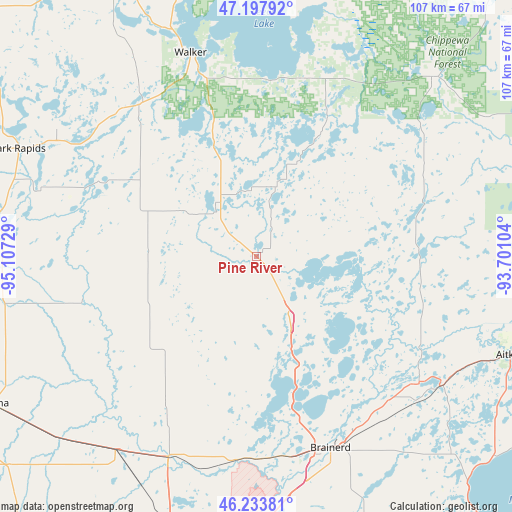 Pine River on map