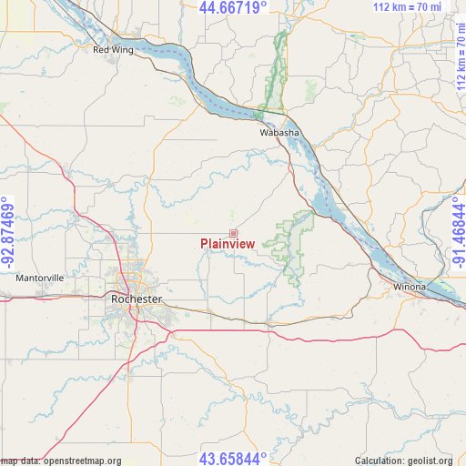 Plainview on map