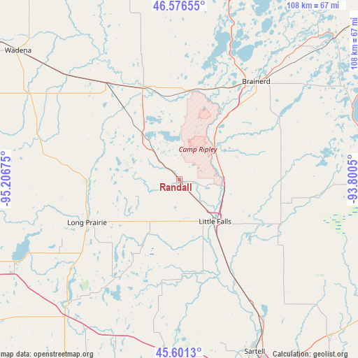 Randall on map