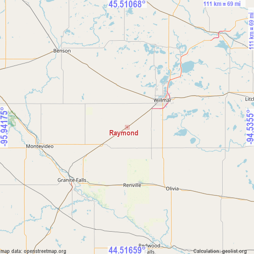 Raymond on map