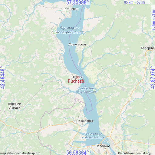 Puchezh on map