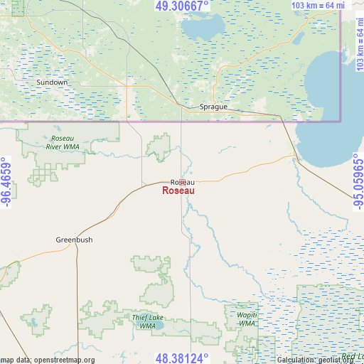 Roseau on map