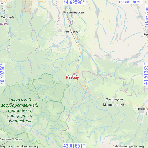 Psebay on map