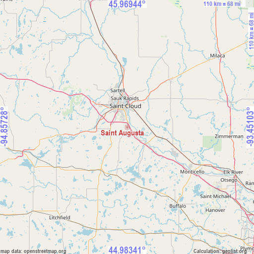 Saint Augusta on map